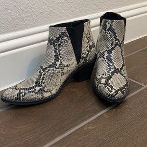 snake print booties